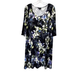 J.Jill Wearever Wms Allium Moonlight Garden Floral Dress Size Med Cottagecore